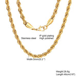 Stainless Steel Rope Chain Necklace