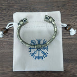 LANGHONG 1pcs Viking Bracelet and Bangle Wolf Head Bracelet For Men and Women Talisman Jewelry