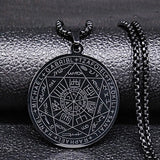Witchcraft Pentagram Stainless Steel Chain Necklace for Men Gold Color Necklaces & Pendants Jewelry collier homme N2045S02