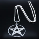Jewish Tetragrammaton Hebrew Pentagram Stainless Steel Necklaces for Men Gold Color Male Chain Jewelry colar masculino N1163S