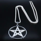 Jewish Tetragrammaton Hebrew Pentagram Stainless Steel Necklaces for Men Gold Color Male Chain Jewelry colar masculino N1163S