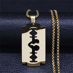 Razor Blade Pendant Necklace