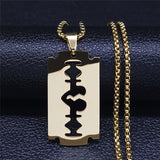 Razor Blade Pendant Necklace