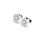 Trendy Exquisite Zircon Stainless Steel Stud Earrings For Women Classic Korean Geometric Crystal Earrings Gifts Fashion Jewelry