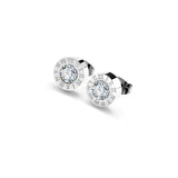 Trendy Exquisite Zircon Stainless Steel Stud Earrings For Women Classic Korean Geometric Crystal Earrings Gifts Fashion Jewelry