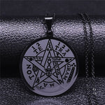 Jewish Tetragrammaton Hebrew Pentagram Stainless Steel Necklaces for Men Gold Color Male Chain Jewelry colar masculino N1163S