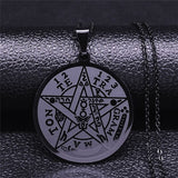 Jewish Tetragrammaton Hebrew Pentagram Stainless Steel Necklaces for Men Gold Color Male Chain Jewelry colar masculino N1163S