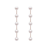 Trend Simulation Pearl Long Earrings Female Moon Star Flower Rhinestone Wedding Pendant Earrings Fashion Korean Jewelry Earrings