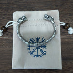 LANGHONG 1pcs Viking Bracelet and Bangle Wolf Head Bracelet For Men and Women Talisman Jewelry