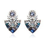 Ztech Flower Opal Stone Stud Earrings Chic New Elegant Crystal Rhinestone Earrings For Women Trendy Women Earrings Jewelry