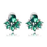 Ztech Flower Opal Stone Stud Earrings Chic New Elegant Crystal Rhinestone Earrings For Women Trendy Women Earrings Jewelry
