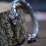 LANGHONG 1pcs Viking Bracelet and Bangle Wolf Head Bracelet For Men and Women Talisman Jewelry