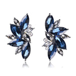 Ztech Flower Opal Stone Stud Earrings Chic New Elegant Crystal Rhinestone Earrings For Women Trendy Women Earrings Jewelry