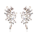 Ztech Flower Opal Stone Stud Earrings Chic New Elegant Crystal Rhinestone Earrings For Women Trendy Women Earrings Jewelry