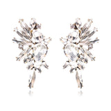 Ztech Flower Opal Stone Stud Earrings Chic New Elegant Crystal Rhinestone Earrings For Women Trendy Women Earrings Jewelry