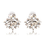 Ztech Flower Opal Stone Stud Earrings Chic New Elegant Crystal Rhinestone Earrings For Women Trendy Women Earrings Jewelry