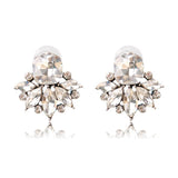 Ztech Flower Opal Stone Stud Earrings Chic New Elegant Crystal Rhinestone Earrings For Women Trendy Women Earrings Jewelry