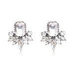 Ztech Flower Opal Stone Stud Earrings Chic New Elegant Crystal Rhinestone Earrings For Women Trendy Women Earrings Jewelry