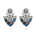 Ztech Flower Opal Stone Stud Earrings Chic New Elegant Crystal Rhinestone Earrings For Women Trendy Women Earrings Jewelry