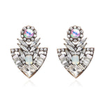 Ztech Flower Opal Stone Stud Earrings Chic New Elegant Crystal Rhinestone Earrings For Women Trendy Women Earrings Jewelry