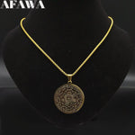 Witchcraft Pentagram Stainless Steel Chain Necklace for Men Gold Color Necklaces & Pendants Jewelry collier homme N2045S02