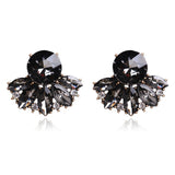 Ztech Flower Opal Stone Stud Earrings Chic New Elegant Crystal Rhinestone Earrings For Women Trendy Women Earrings Jewelry