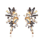 Ztech Flower Opal Stone Stud Earrings Chic New Elegant Crystal Rhinestone Earrings For Women Trendy Women Earrings Jewelry