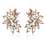 Ztech Flower Opal Stone Stud Earrings Chic New Elegant Crystal Rhinestone Earrings For Women Trendy Women Earrings Jewelry
