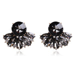 Ztech Flower Opal Stone Stud Earrings Chic New Elegant Crystal Rhinestone Earrings For Women Trendy Women Earrings Jewelry