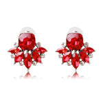 Ztech Flower Opal Stone Stud Earrings Chic New Elegant Crystal Rhinestone Earrings For Women Trendy Women Earrings Jewelry