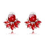 Ztech Flower Opal Stone Stud Earrings Chic New Elegant Crystal Rhinestone Earrings For Women Trendy Women Earrings Jewelry