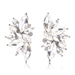 Ztech Flower Opal Stone Stud Earrings Chic New Elegant Crystal Rhinestone Earrings For Women Trendy Women Earrings Jewelry