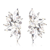 Ztech Flower Opal Stone Stud Earrings Chic New Elegant Crystal Rhinestone Earrings For Women Trendy Women Earrings Jewelry