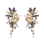 Ztech Flower Opal Stone Stud Earrings Chic New Elegant Crystal Rhinestone Earrings For Women Trendy Women Earrings Jewelry