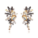 Ztech Flower Opal Stone Stud Earrings Chic New Elegant Crystal Rhinestone Earrings For Women Trendy Women Earrings Jewelry