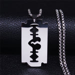 Razor Blade Pendant Necklace