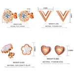 Trendy Exquisite Zircon Stainless Steel Stud Earrings For Women Classic Korean Geometric Crystal Earrings Gifts Fashion Jewelry
