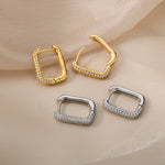 Square Circle Hoop Earrings For Women Luxury Stainless Steel Earring 2023 Trend Elegant Wedding Jewelry Couple Gift aretes mujer