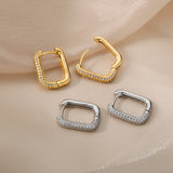 Square Circle Hoop Earrings For Women Luxury Stainless Steel Earring 2023 Trend Elegant Wedding Jewelry Couple Gift aretes mujer