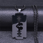 Razor Blade Pendant Necklace