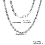 Stainless Steel Rope Chain Necklace