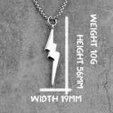 Lightning Thunder Long Men Necklaces Pendants Chain Punk for Boyfriend Male Stainless Steel Jewelry Creativity Gift Wholesale
