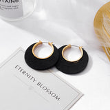 POXAM New Korean Statement Earrings for women Black Cute Arcylic Geometric Drop Small Female Earrings Brincos 2022 Trend Jewelry