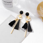 POXAM New Korean Statement Earrings for women Black Cute Arcylic Geometric Drop Small Female Earrings Brincos 2022 Trend Jewelry