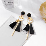 POXAM New Korean Statement Earrings for women Black Cute Arcylic Geometric Drop Small Female Earrings Brincos 2022 Trend Jewelry