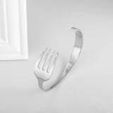 Silver Color Feather Cuff Bracelet for Men Women Vintage Adjustable Bracelet Bangle Fashion Jewelry