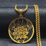 Witchcraft Pentagram Stainless Steel Chain Necklace for Men Gold Color Necklaces & Pendants Jewelry collier homme N2045S02