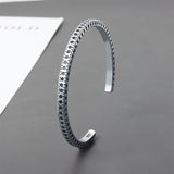 Silver Color Feather Cuff Bracelet for Men Women Vintage Adjustable Bracelet Bangle Fashion Jewelry