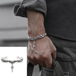 Silver Color Feather Cuff Bracelet for Men Women Vintage Adjustable Bracelet Bangle Fashion Jewelry