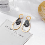 POXAM New Korean Statement Earrings for women Black Cute Arcylic Geometric Drop Small Female Earrings Brincos 2022 Trend Jewelry